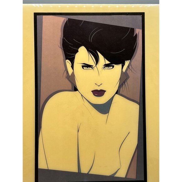 Patrick Nagel Vtg 80s Pop Art on Terracotta Tile 12" Rare Untitled Pin Up USA - Picture 1 of 13